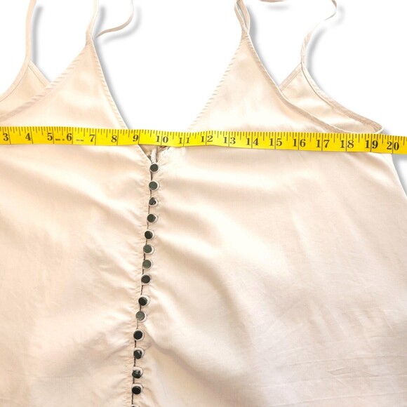Free People Shimmy Shaker Strappy in Beige Tank Women's Size Small front Button - Picture 7 of 9
